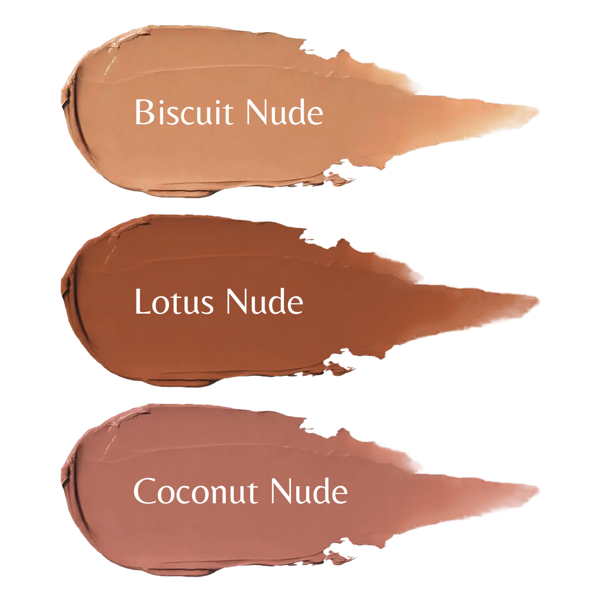 <img src="lipstick-bundle.jpg" alt="Set aus drei flüssigen Lippenstiften in den Farben Biscuit Nude, Coconut Nude und Lotus Nude">
