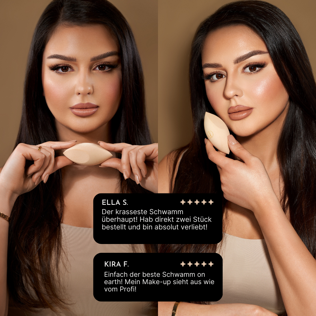 <img src="beauty-sponge.jpg" alt="Make-up-Schwamm 'Beauty Precision Sponge' für gleichmäßiges Auftragen von Foundation">